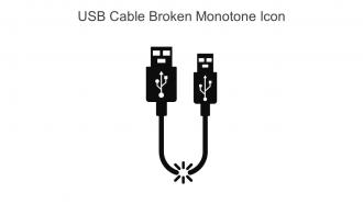 USB Cable Broken Monotone Icon In Powerpoint Pptx Png And Editable Eps Format