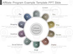 Use affiliate program example template ppt slide
