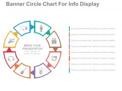 Use banner circle chart for info display flat powerpoint design