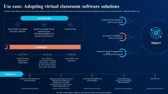 Use Case Adopting Virtual Classroom Digital Transformation In Education DT SS
