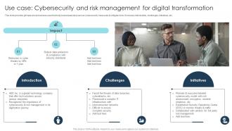 Use Case Cybersecurity And Risk Management Digital Transformation Strategies To Integrate DT SS