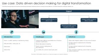 Use Case Data Driven Decision Making Digital Transformation Strategies To Integrate DT SS