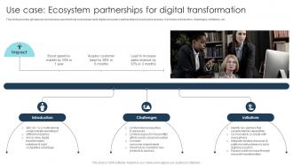 Use Case Ecosystem Partnerships Digital Transformation Strategies To Integrate DT SS