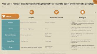 Use Case Famous Brands Implementing Interactive Content Boost Customer Engagement MKT SS