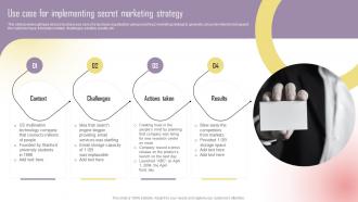 Use Case For Implementing Secret Marketing Strategy Boosting Campaign Reach MKT SS V