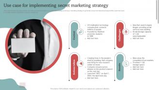 Use Case For Implementing Secret Marketing Strategy Effective Go Viral Marketing Tactics To Generate MKT SS V