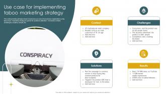 Use Case For Implementing Taboo Marketing Strategy Implementation Of Effective Buzz Marketing