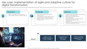Use Case Implementation Of Agile And Adaptive Culture Digital Transformation Strategies To Integrate DT SS