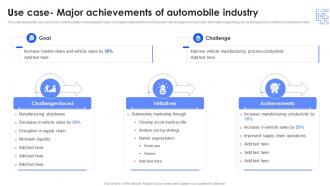 Use Case Major Achievements Of Automobile Industry