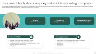 Use Case Of Body Shop Company Sustainable Marketing Principles To Improve Lead Generation MKT SS V