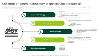 Use Case Of Green Technology In Agricultural Production
