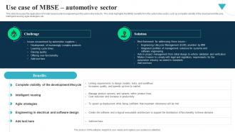 Use Case Of MBSE Automotive Sector Integrated Modelling And Engineering