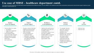 Use Case Of MBSE Healthcare Department Integrated Modelling And Engineering Downloadable Informative