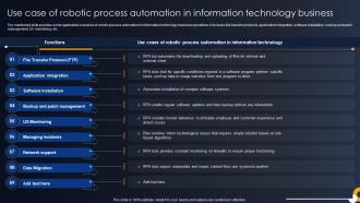 Use Case Of Robotic Process Automation In Developing RPA Adoption Strategies