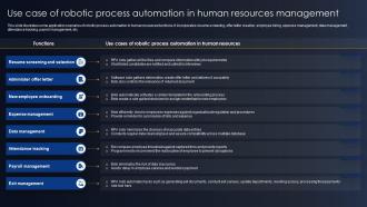 Use Case Of Robotic Process Automation In Human Developing RPA Adoption Strategies