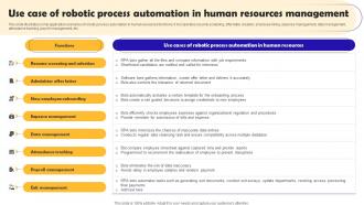 Use Case Of Robotic Process Automation In Human Robotic Process Automation Implementation