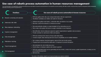 Use Case Of Robotic Process Automation In Human RPA Adoption Trends And Customer