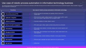Use Case Of Robotic Process Automation In Information Robotic Process Automation