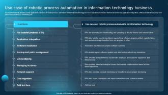 Use Case Of Robotic Process Automation In Information Technology Business