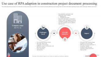 Use Case Of RPA Adaption In Construction Project Document Processing