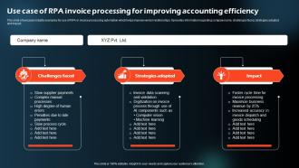 Use Case Of RPA Invoice Processing For Improving Accounting Efficiency