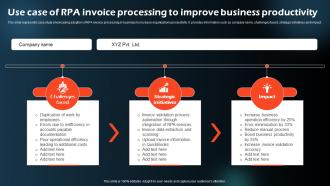 Use Case Of RPA Invoice Processing To Improve Business Productivity