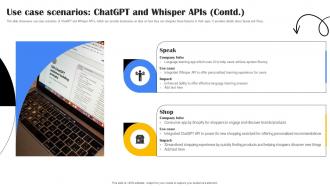 Use Case Scenarios ChatGPT And Whisper APIs Playground OpenAI API Use ChatGPT SS V Template Visual