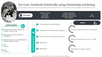 Use Case Starbucks Holistically Using Relationship Marketing Promoting Brand Core Values MKT SS