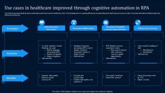 Use Cases In Healthcare Improved Through Cognitive Automation In RPA