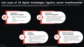 Use Cases Of AI Digital Technologies Logistics Sector Transformation