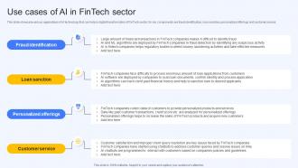 Use Cases Of Ai In Fintech Sector Ai Finance Use Cases AI SS V
