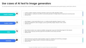 Use Cases Of AI Text To Image Generators AI Content Generator Platform AI SS V
