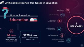 Use Cases Of Artificial Intelligence In Education Training Ppt