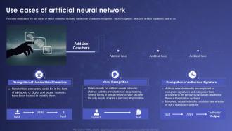 Use Cases Of Artificial Neural Network Artificial Neural Networks IT Ppt Structure