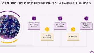 Use Cases Of Blockchain In Banking Industry Training Ppt