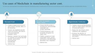 Use Cases Of Blockchain In Manufacturing Sector Introduction To Blockchain Technology BCT SS Professional Captivating
