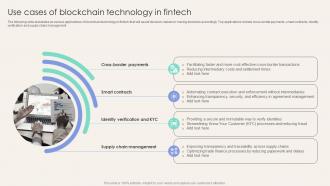 Use Cases Of Blockchain Technology In Fintech Corporate Finance Mastery Maximizing FIN SS