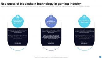 Use Cases Of Blockchain Technology In Gaming What Is Blockchain Technology BCT SS V