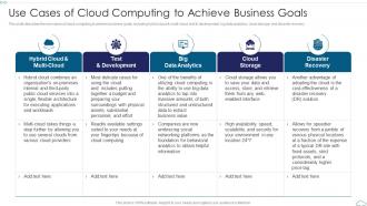 Use Cases Of Cloud Computing To Achieve Business Goals Cloud Computing Service Models