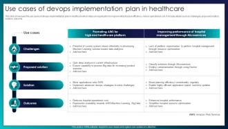 Use Cases Of Devops Implementation Plan In Healthcare