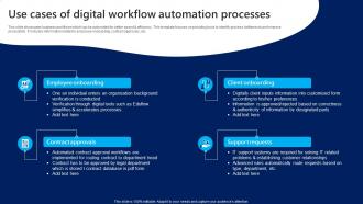 Use Cases Of Digital Workflow Automation Processes
