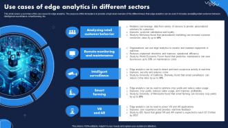 Use Cases Of Edge Analytics In Different Sectors