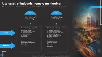 Use Cases Of Industrial IoT Remote Asset Monitoring And Management IoT SS