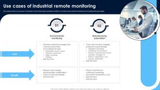 Use Cases Of Industrial Remote Monitoring Patients Health Through IoT Technology IoT SS V