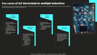 Use Cases Of Iot Blockchain In Multiple Industries