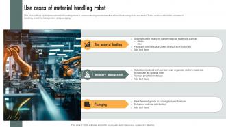 Use Cases Of Material Handling Robot Role Of IoT Driven Robotics In Various IoT SS