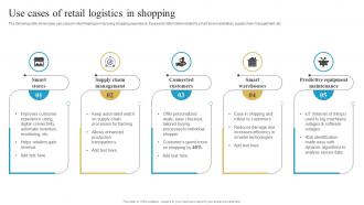 Use Cases Of Retail Logistics In Shopping