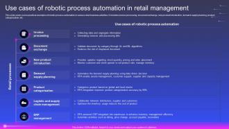 Use Cases Of Robotic Process Automation In Retail Management Robotic Process Automation