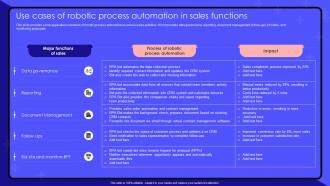 Use Cases Of Robotic Process Automation In Sales Functions
