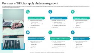 Use Cases Of RPA In Supply Chain Management